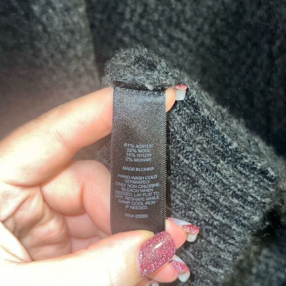 ✨Express Women's Knitted Wool Blend Open Long Sleeve Grey/Black Sz L Cardigan✨ - Picture 9 of 9